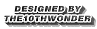 a black and white logo with the words designed by the 10th wonder
